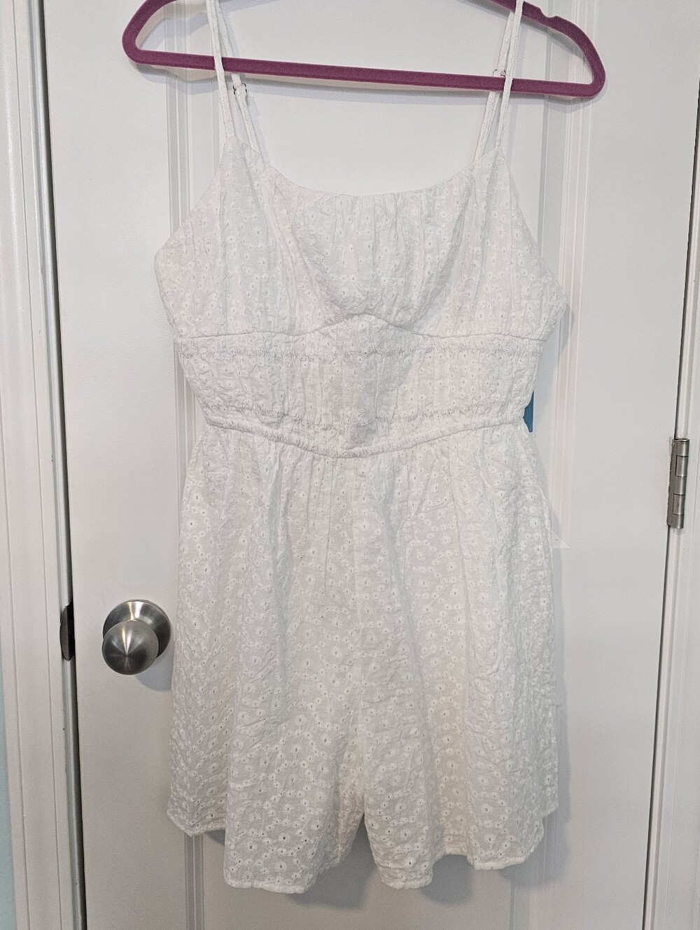 NWT- Cupshe White Eyelet Romper- Size Large